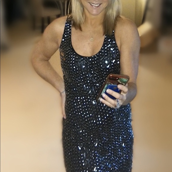Alice and Olivia sequin halter back mini dress - Picture 3 of 3